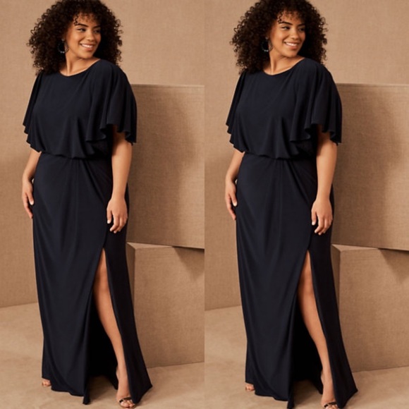 BHLDN Navy Lena Flutter Sleeve Dress - Picture 4 of 12